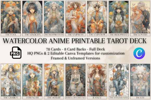Download Anime Printable Tarot Deck | 78 Cards - Car Collection