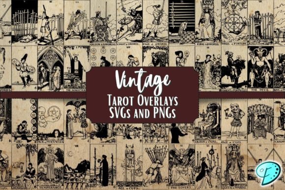 Download Vintage Tarot Card SVG and PNG Overlays - Car Collection