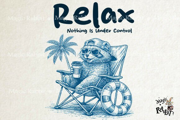 Download Relax Raccoon Beach PNG - Relax Collection