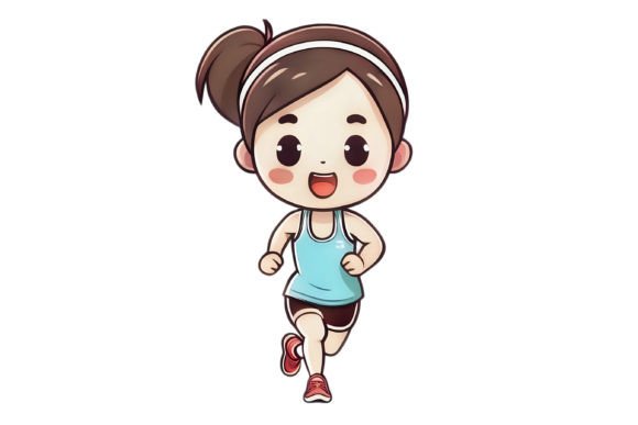 Download Cartoon Girl Jogging Cute Party - Car Collection