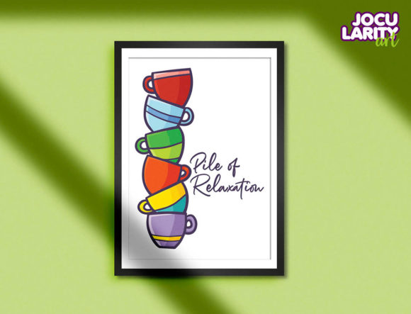 Download Cute Kawai "Pile of Relaxation" Wall Art - Relax Collection