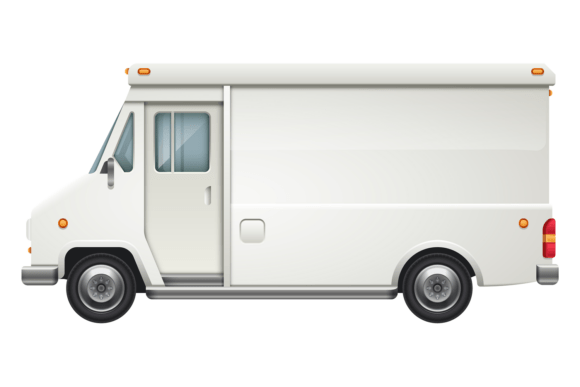 Download Van Blank Mockup. White Transport Side V - Sport Collection