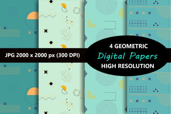 Download Mint Geometry Pattern - Premium Bundle