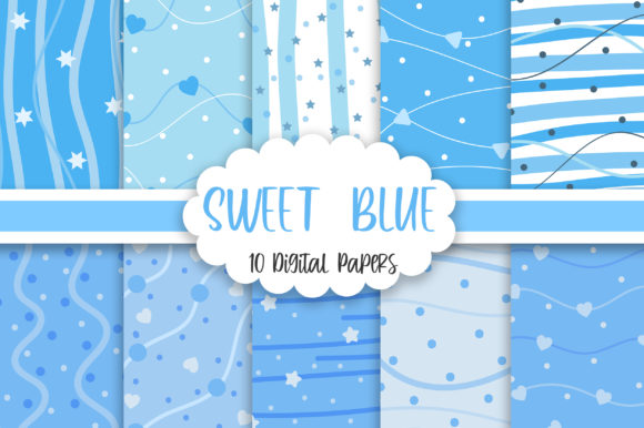 Download Sweet Blue Background Digital Papers - Digital Collection